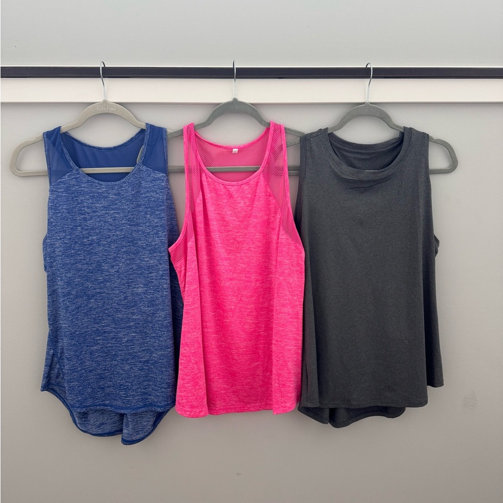 Bundle of 3 Racerback Workout Tanks. Size L.